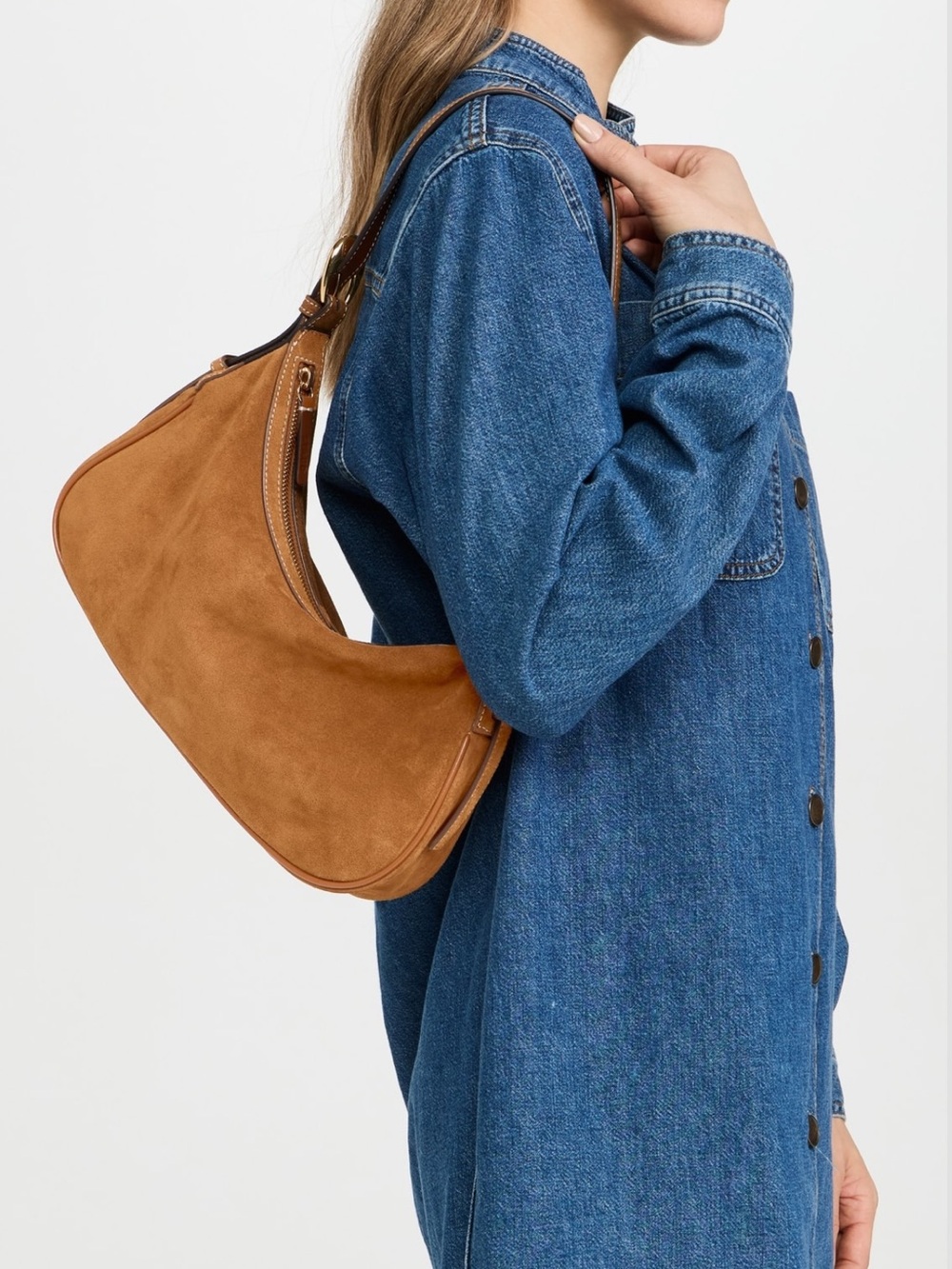 NWT STAUD Pine Shoulder Bag, Tan - Picture 2 of 7